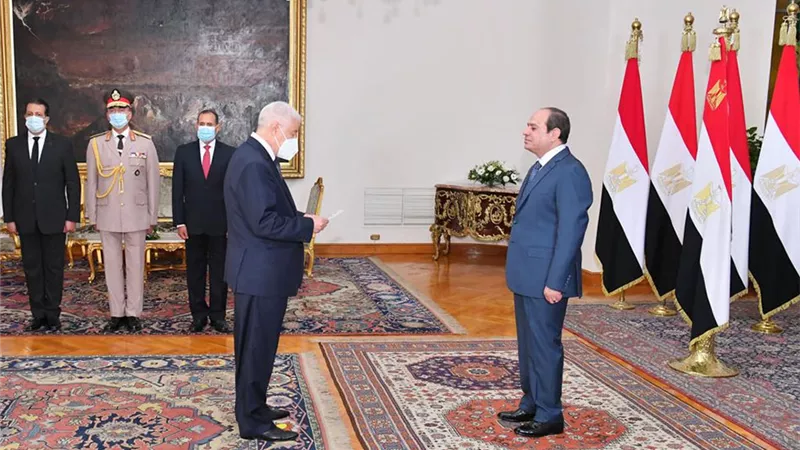 رؤساء محكمة النقض ومجلس الدولة وهيئة قضايا الدولة يحلفون اليمين أمام الرئيس السيسي.. صور