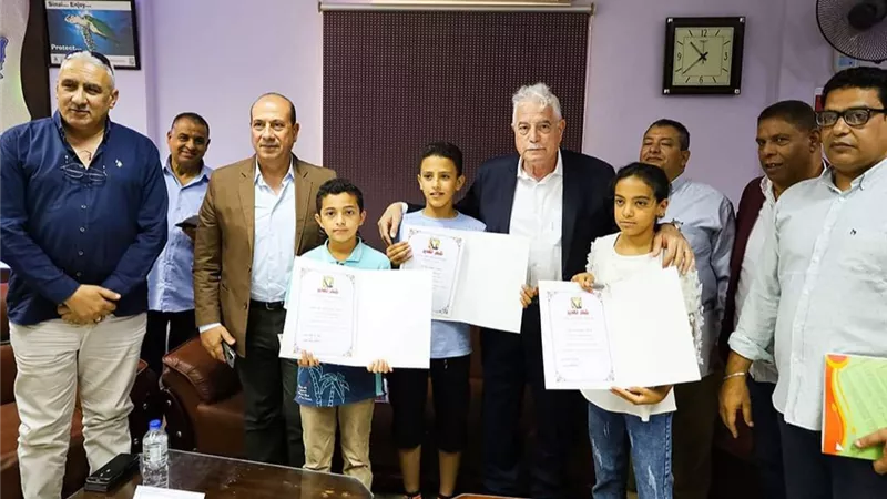 فودة يكرم أبناء محافظة جنوب سيناء الحاصلين علي المراكز الأولى ببطولة الجمهورية المفتوحة للاندية