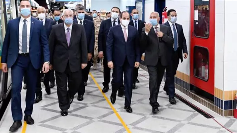 وصول الرئيس السيسي مقر افتتاح محطة عدلي منصور