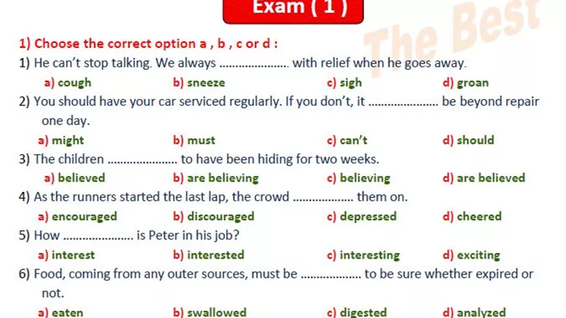 5 اختبارات فى اللغة الانجليزية تضمن لك التفوق فى الثانوية العامة