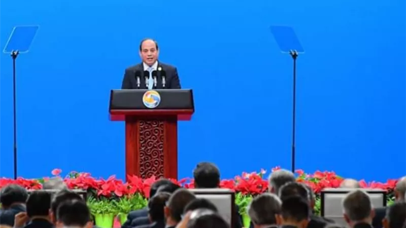 السيسي يشكر نظيره الصيني ويقدم له التهنئة بمرور ٧٠ عاما على تأسيس جمهورية الصين الشعبية