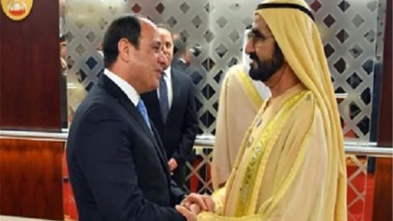 السيسى يستقبل الشيخ محمد بن راشد بمقر اقامته ببكين
