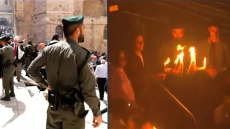 شاهد.. أقباط القدس يشعلون الشموع احتفالا بـ