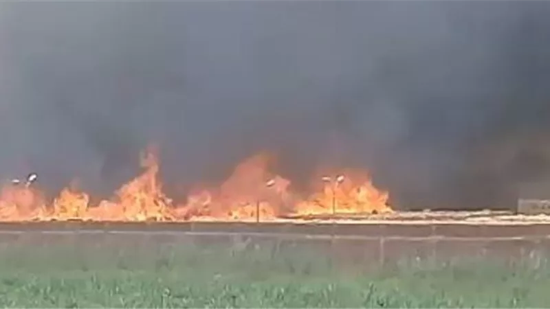 السيطرة علي حريق في أرض زراعية بالخانكة