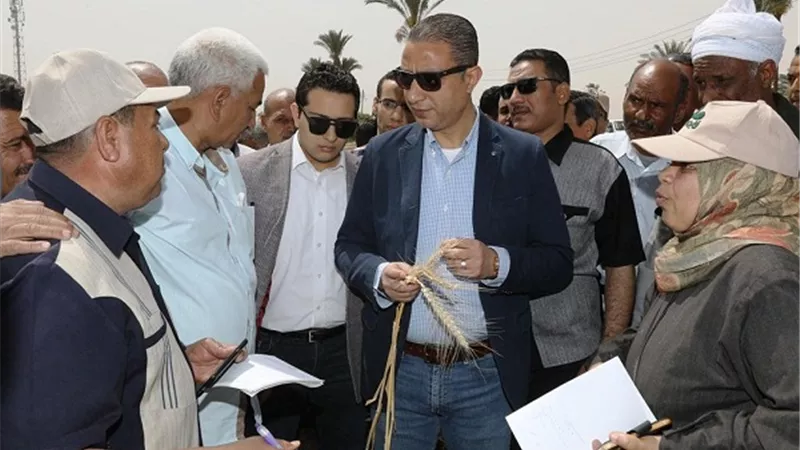 محافظ سوهاج يشهد حصاد القمح بالحقل الإرشادي بقرية البخايتة