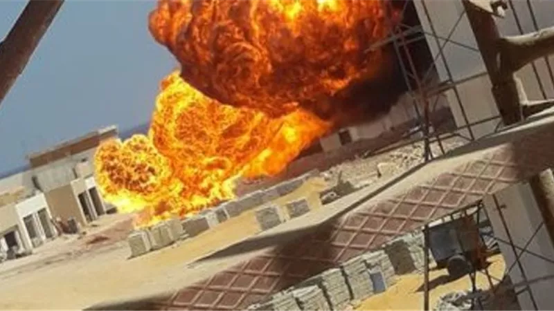 حريق بمستشفيي التامين الصحي بالسويس
