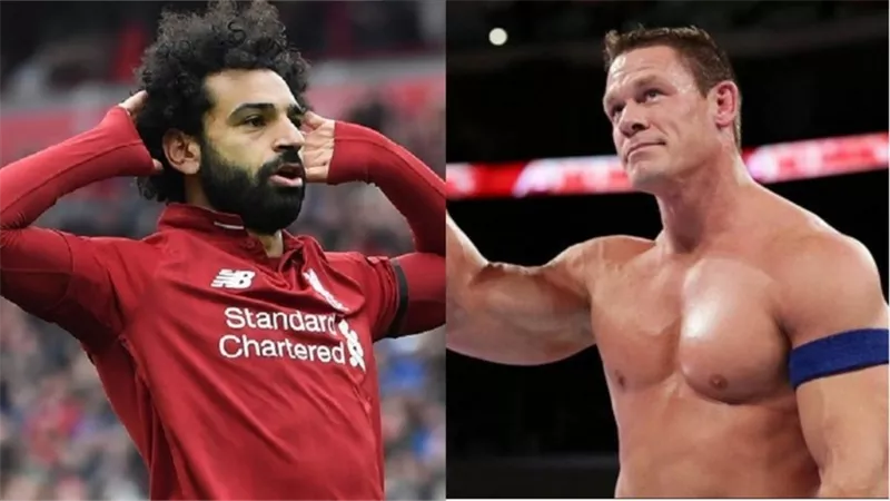 شاهد كيف احتفى المصارع الشهير جون سينا بمحمد صلاح.. صور