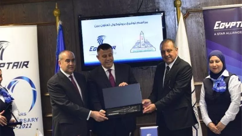 وزير الطيران يشهد توقيع بروتوكول تعاون بين مصرللطيران وجامعة عين شمس
