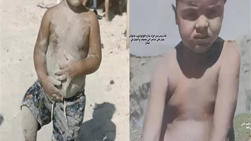 أنا وأحمد ابني فينا كرش من بعض.. هنيدي يمازح جمهوره بصورة من الطفولة
