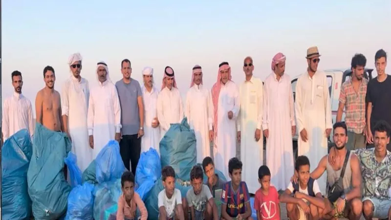 اهالى مدينة دهب يقومون يتنظيف شواطىء المدينة