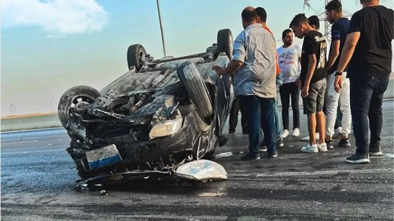 عمر الشقي.. باهر النويهي ينجو من الموت بعد انقلاب سيارته فى حادث مروع
