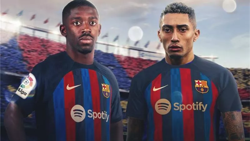 برشلونة يعلن موعد تقديم الثنائى ديمبلي ورافينها للجماهير