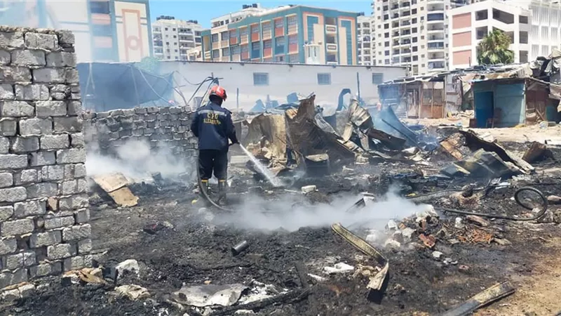 المظهر الجمالى عنوان المنتزة ثان ولااصابات بحريق العشش العشوائية