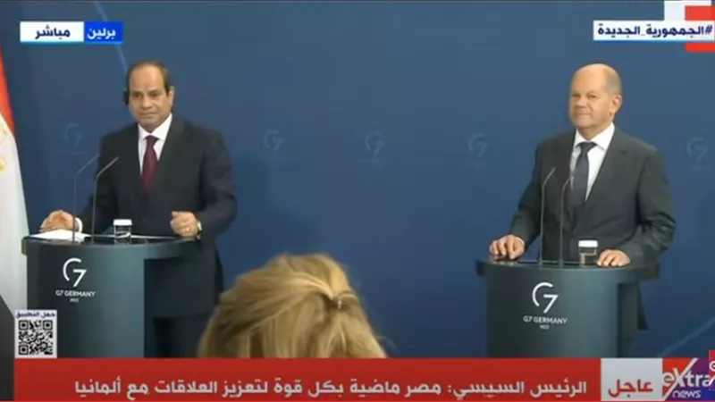 الرئيس السيسي والمستشار الألمانى يتفقان على كسر جمود مسار مفاوضات سد النهضة