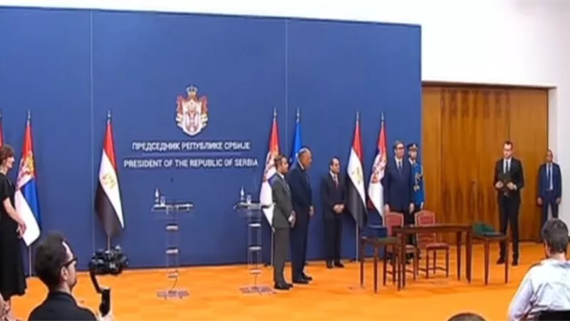 الرئيس السيسى ونظيره الصربى يشهدان التوقيع على عدد من مذكرات واتفاقيات التعاون