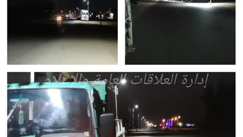 إنارة طريق أبو صوير اتجاه الإسماعيلية القاهرة الصحراوي