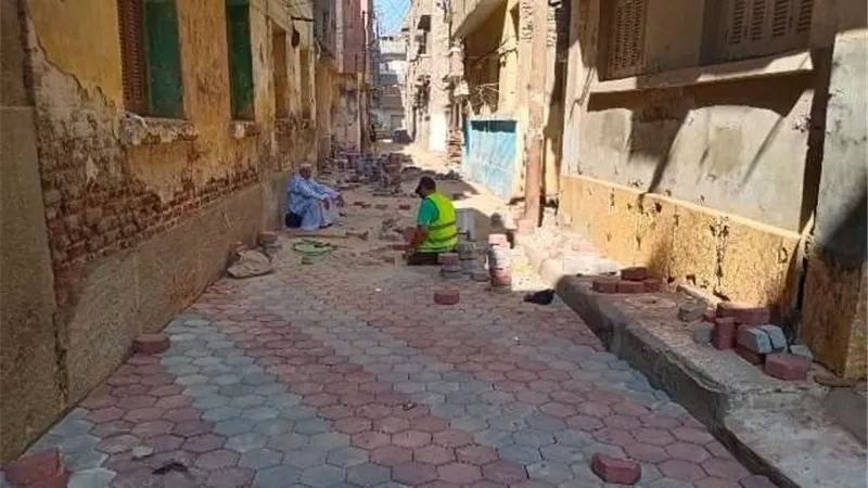 محافظ الشرقية يُتابع أعمال رصف وتجميل الشوارع الداخلية بالمنتزه ببلاط الإنترلوك
