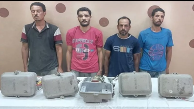 ضبط 4 أشخاص لقيامهم بسرقة صناديق الإشارات المنظمة لحركة سير القطارات بالغربية
