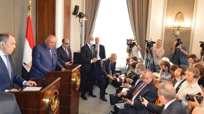 شكرى: أكدت لوزير خارجية روسيا أهمية الحل السياسى للأزمة الأوكرانية