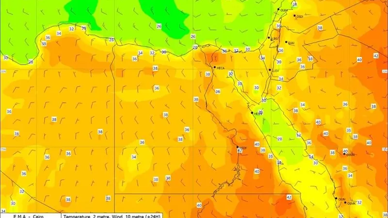 الارصاد :طقس شديد الحرارة رطب على القاهرة والوجه البحري