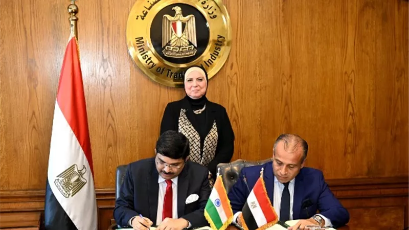 وزيرة التجارة تشهد توقيع أعمال الدورة الخامسة للجنة التجارية المصرية الهندية المشتركة