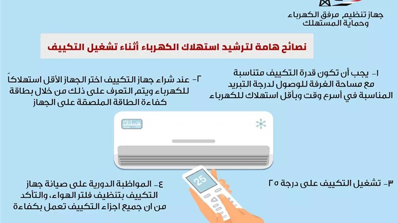 نصائح هامة لترشيد استهلاك الكهرباء اثناء تشغيل التكييف