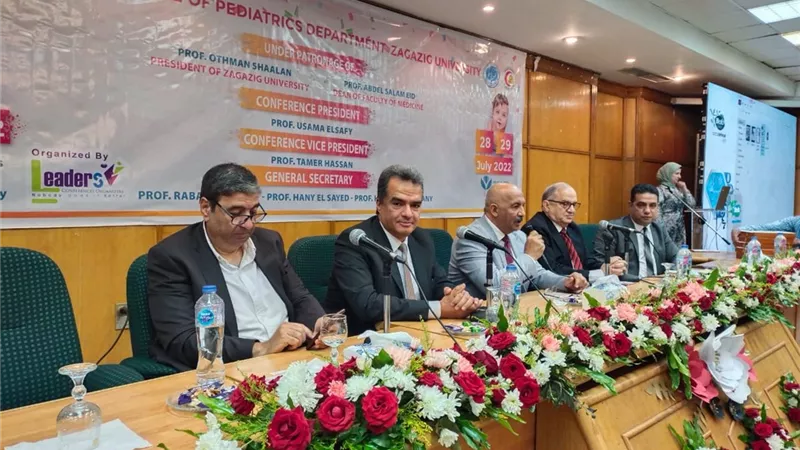نائب رئيس جامعة الزقازيق يفتتح المؤتمر االثانى والثلاثين لقسم الاطفال بكلية الطب