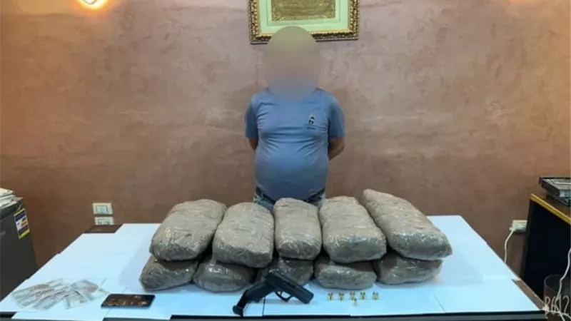 30 كيلو بانجو بحوزة عنصر إجرامى بالدقھلیة