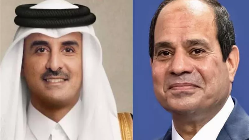 الرئيس السيسي وأمير قطر يناقشان تطورات عدد من القضايا الإقليمية
