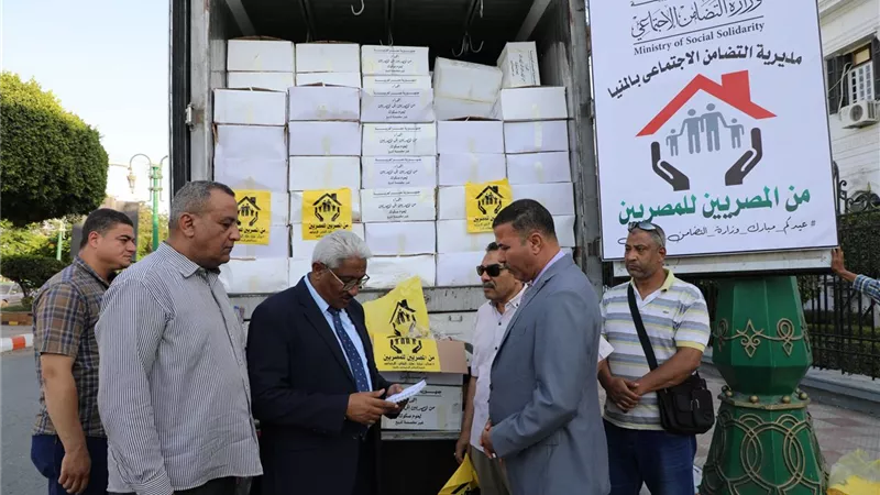 لحوم من المصريين للمصريين وصلت المنيا لتوزيعها على مستفيدى تكافل وكرامة