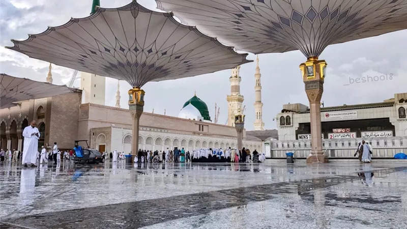 أمطارعلى المدينة المنورة بالسعودية