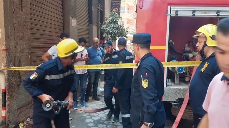 النيابة تعاين موقع حريق كنيسة أبو سيفين في إمبابة