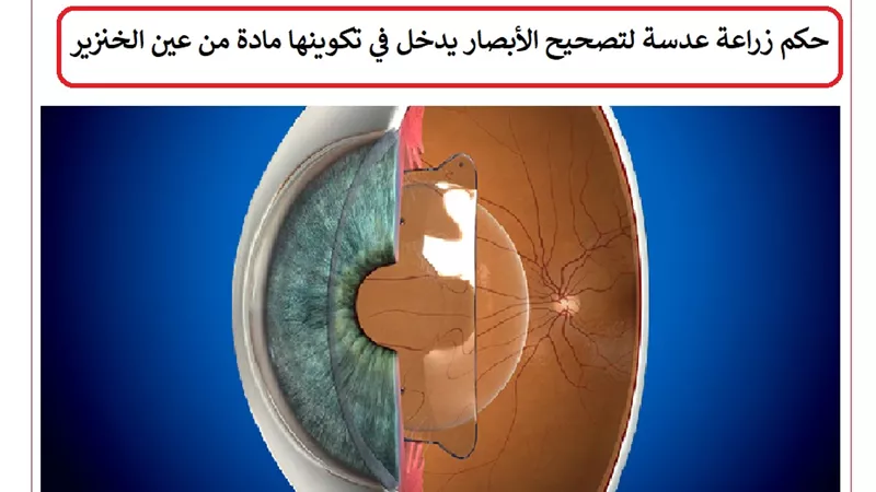 حكم زراعة عدسة لتصحيح الأبصار يدخل في تكوينها مادة من عين الخنزير