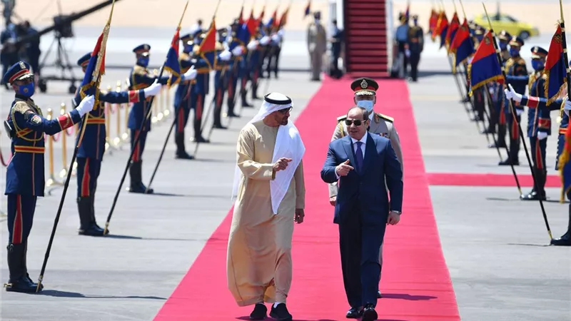 موقع الرئاسة ينشر فيديو استقبال الرئيس السيسي للشيخ محمد بن زايد آل نهيان
