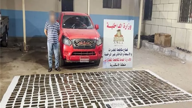 ضبط 600 طربة حشيش بحوزة عنصر إجرامى بالإسكندرية