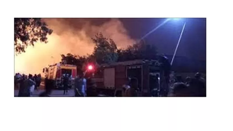 حريق هائل فى استوديوهات أبو النمرس بالجيزة .. فيديو