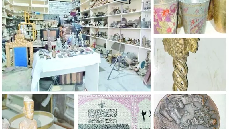 مقتنيات تذكارية.. قطع أثرية.. في فيلا تاجر الآثار