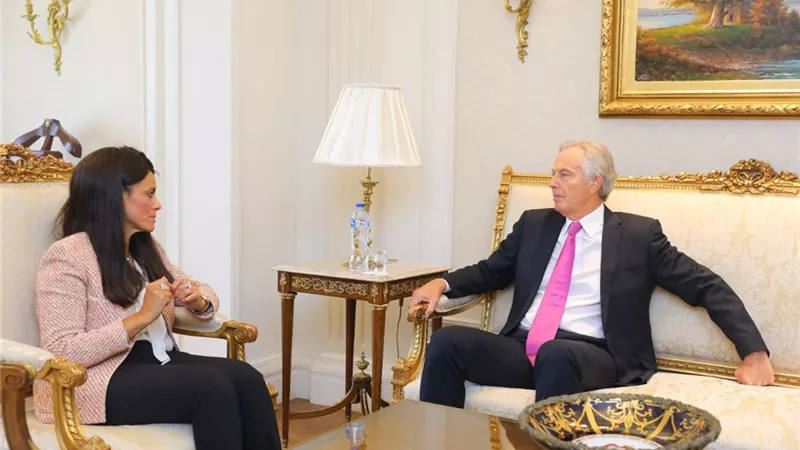 المشاط تبحث مع بلير دعم المنصة الوطنية للمشروعات الخضراء «نُوَفِّي»