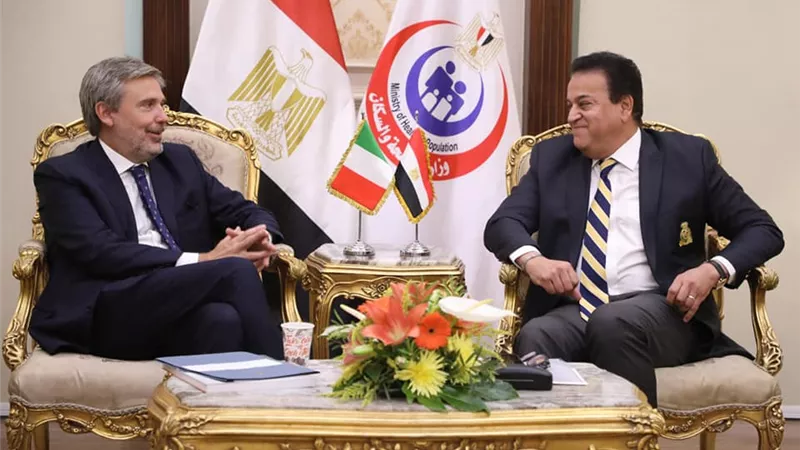 وزير الصحة يستقبل سفير إيطاليا لبحث سبل دعم وتعزيز التعاون بين البلدين