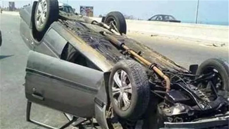 مصرع 2 وإصابة 6 آخرين فى حادث انقلاب سيارة بالفيوم
