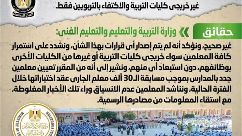 الحكومة ترد على قرار الاستغناء عن معلمي المدارس الحكومية