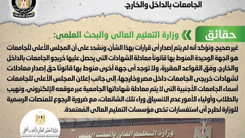 حقيقة تفويض النقابات المهنية بمُعادلة شهادات خريجي الجامعات
