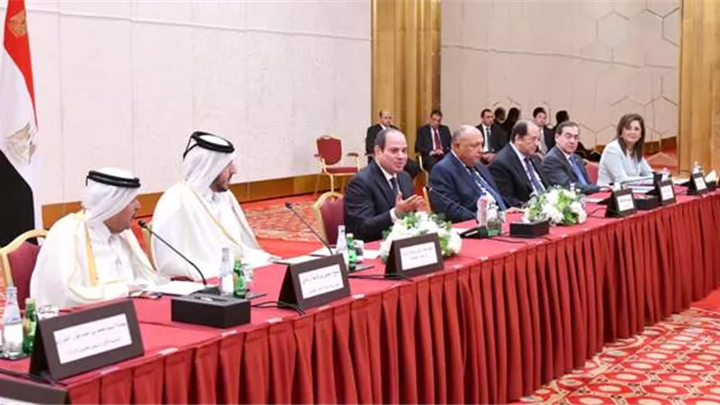 السيسي وتميم يشهدان التوقيع على مذكرة تفاهم بين الصندوق السيادى وجهاز قطر للاستثمار