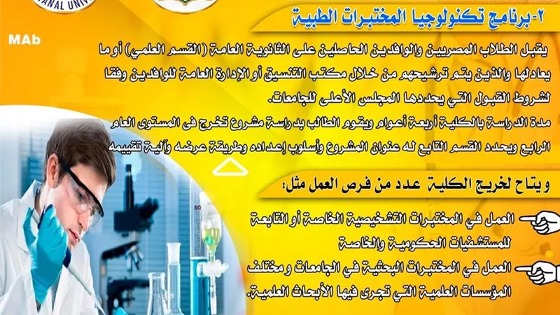 فتح باب التقدم لكلية العلوم الصحية بجامعة الإسماعيلية الأهلية