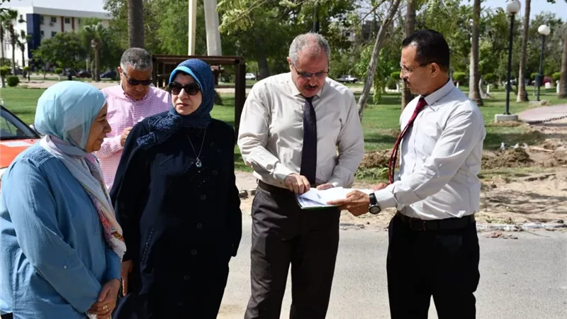 مندور يتفقد أعمال التطوير الشامل لجامعة القناة ..صور