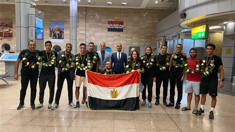وزارة الرياضة تستقبل بعثة منتخب الثلاثى بعد الفوز بـ ٦ ميداليات