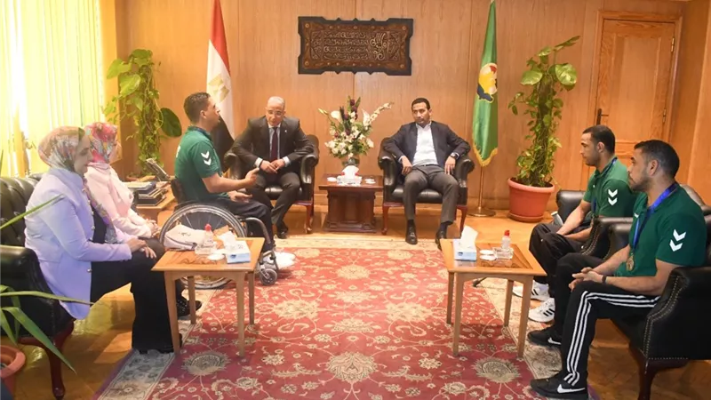 الفيوم تكرم ابطال فضية كأس العالم لكرة اليد للكراسي المتحركة