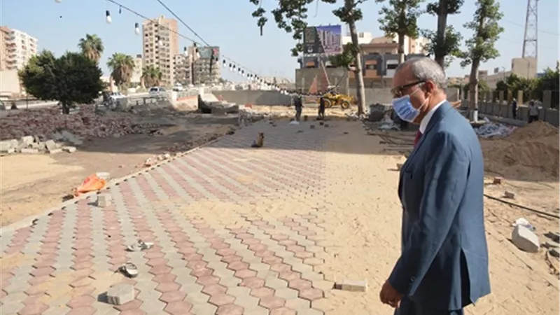 الهجان يتابع أعمال انشاء النصب التذكارى لشهداء القليوبية بحديقة أتريب