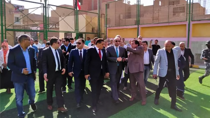 أفتتاح ملعب النجيل الصناعى بمركز شباب الميمون ببنى سويف