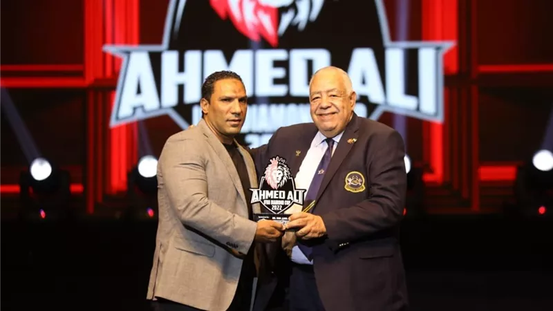 تكريم عادل فهيم فى بطولى احمد على دايموند لكمال الأجسام